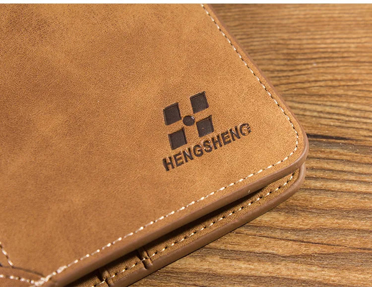 Neue Herren-Brieftasche Kurz Gefrostetes Leder Portemonnaie Retro Zweifach Faltbares Vertikales Portemonnaie Jugend Koreanisches Multi-Karten Portemonnaie 2022 Luxus Portemonnaie