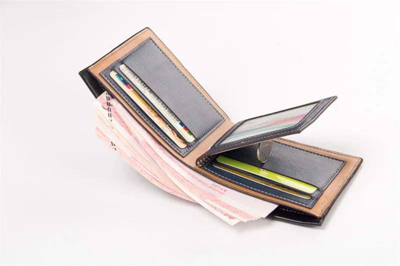 Neue Herren-Brieftasche Kurz Gefrostetes Leder Portemonnaie Retro Zweifach Faltbares Vertikales Portemonnaie Jugend Koreanisches Multi-Karten Portemonnaie 2022 Luxus Portemonnaie