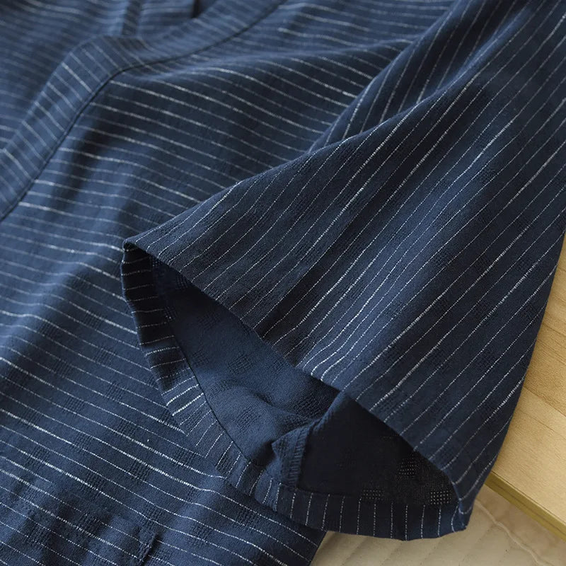 Neuer japanischer Kimono Kurzarm-Shorts-Anzug Herren Pyjama Zweiteiler Sommer Baumwolle Yukata Übergröße Bademantel Nachtwäsche für Herren
