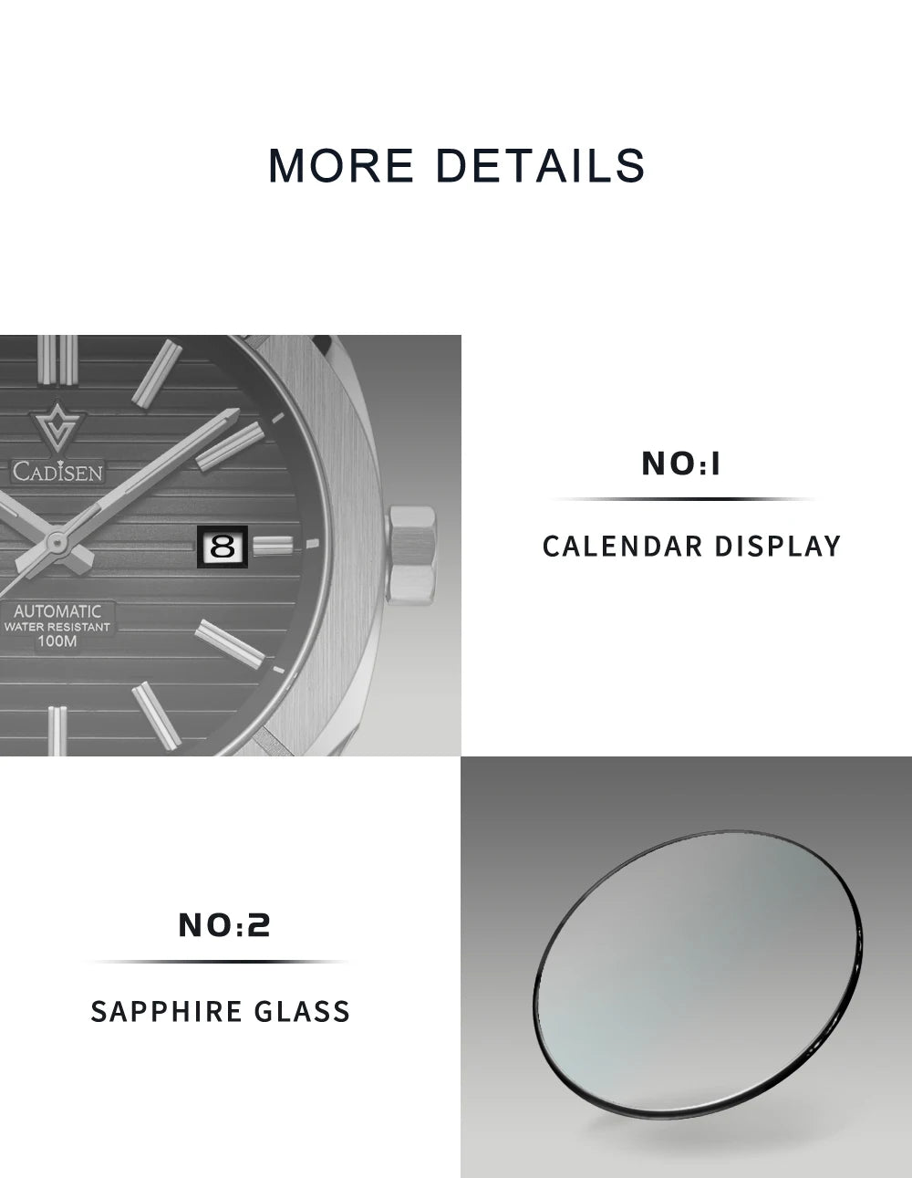 CADISEN Taucheruhr Retro Luxus Saphirglas MIYOTA 8215 Deutscher Designer Herren Automatikuhr Mechanisch 10Bar Wasserdicht Leuchtend