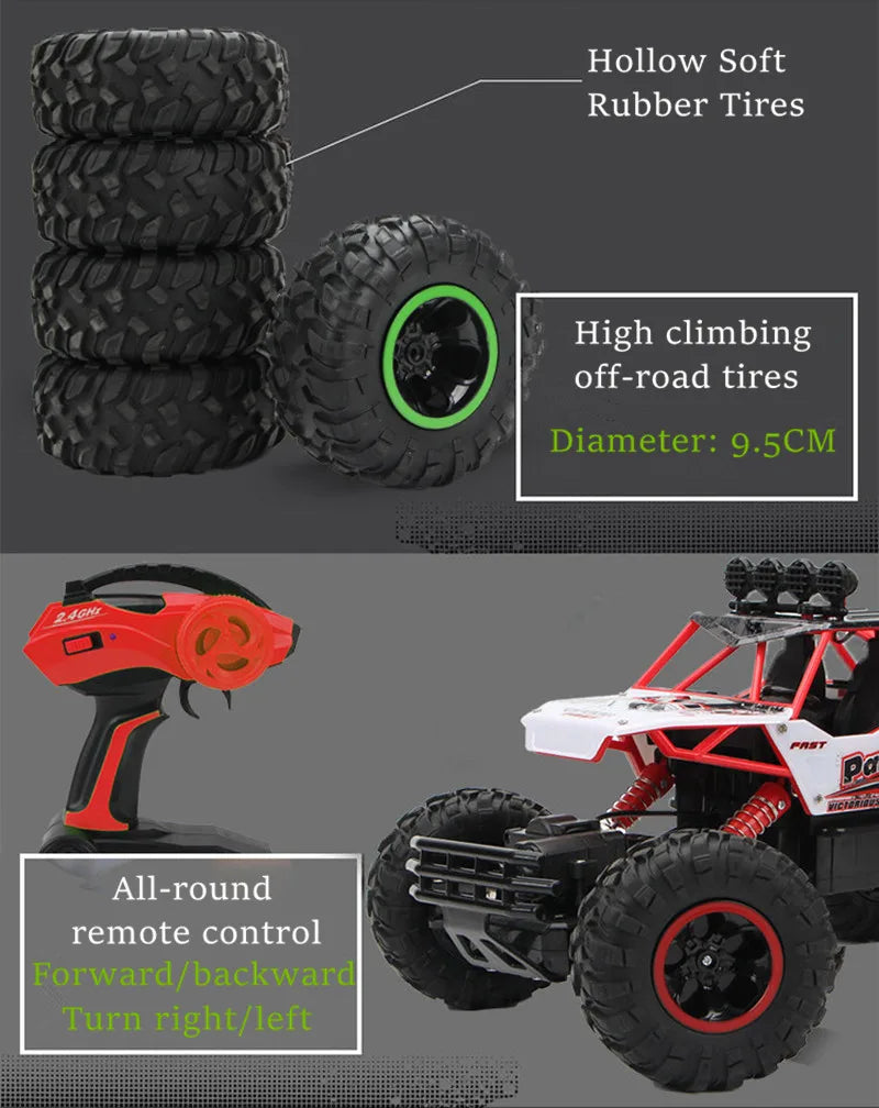 ZWN 1:12 / 1:16 4WD RC Auto mit LED-Lichtern 2.4G Funkfernsteuerung Autos Buggy Offroad-Kontroll-LKWs Jungen Spielzeug für Kinder