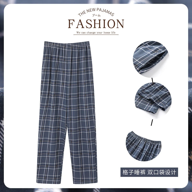 Nouveau style Vente chaude Coton carreaux Pyjama Pantalon pour Adultes Ameublement Coton Pantalon Coton Pyjama Homme Bas de sommeil Vêtements d'intérieur