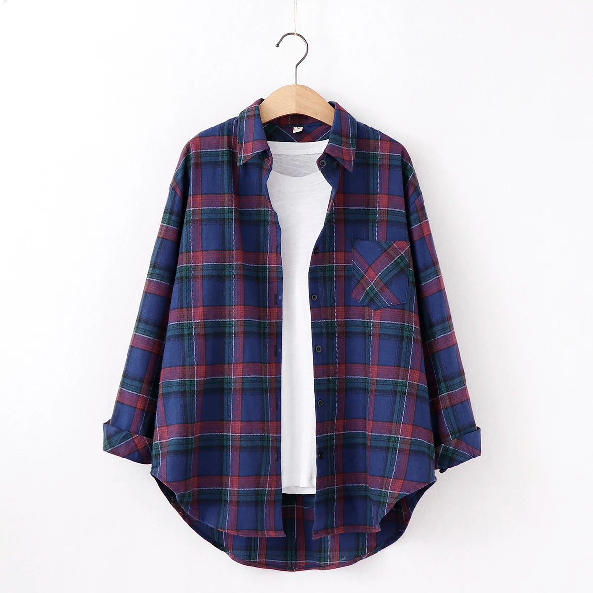 2024 Automne Nouvelle Chemise à Carreaux Ample pour Femme Marque Excellente Qualité Blouses et Hauts Design Décontracté Frais Chemises à Manches Longues pour Femme