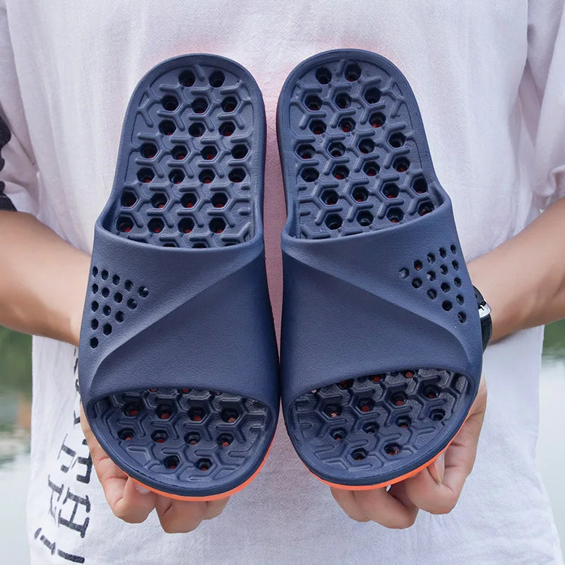 Cla. de Homme Sandales Antidérapantes Massage d'Été Claquettes de Bain Chaussures de Plage pour Hommes