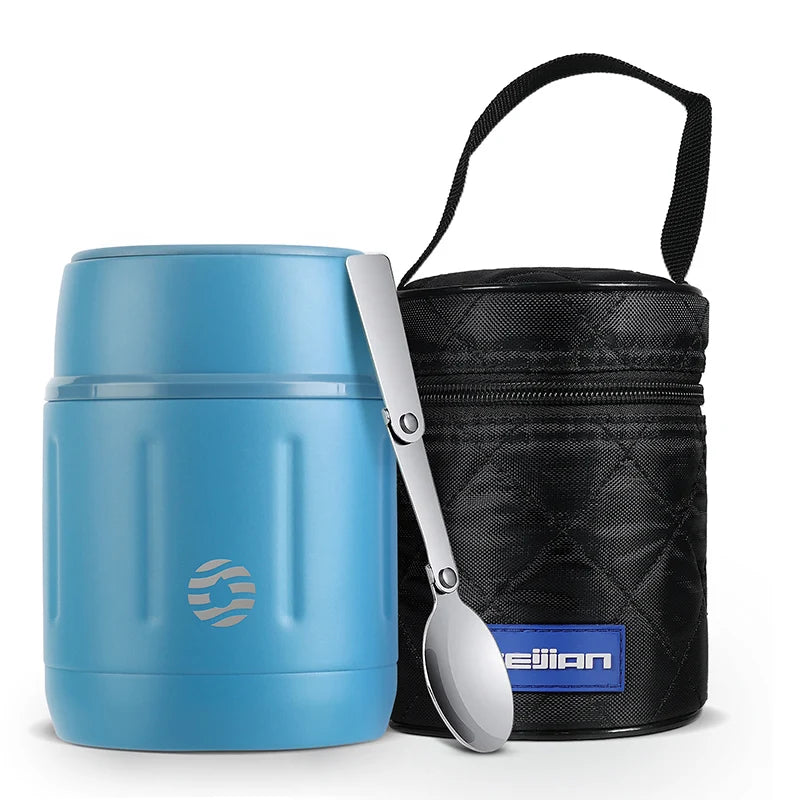Fjbottle 500ml Essens-Thermoskanne, 316 Edelstahl Vakuumisolierter Essensbehälter mit Löffel Kinder-Brotdose