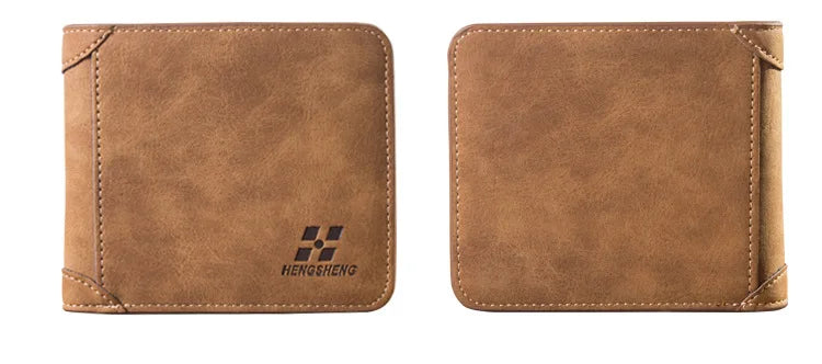 Neue Herren-Brieftasche Kurz Gefrostetes Leder Portemonnaie Retro Zweifach Faltbares Vertikales Portemonnaie Jugend Koreanisches Multi-Karten Portemonnaie 2022 Luxus Portemonnaie