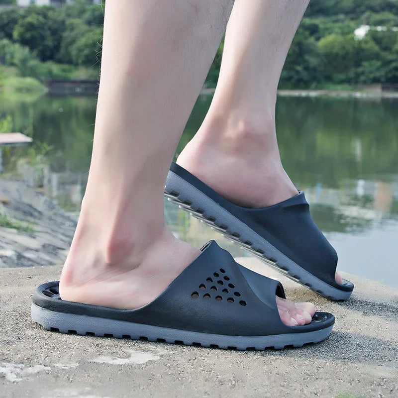 Cla. de Homme Sandales Antidérapantes Massage d'Été Claquettes de Bain Chaussures de Plage pour Hommes