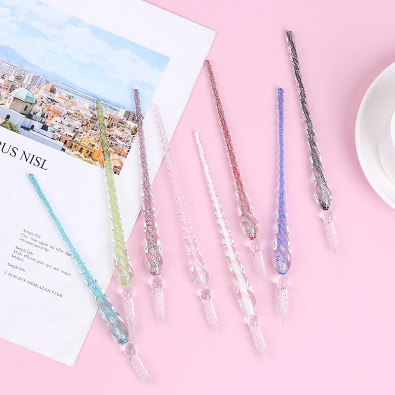 1 Pc Vintage Glass Dip Dipping Pen Signature Filling Ink Fountain Pens Glass Drip Fountain Pen