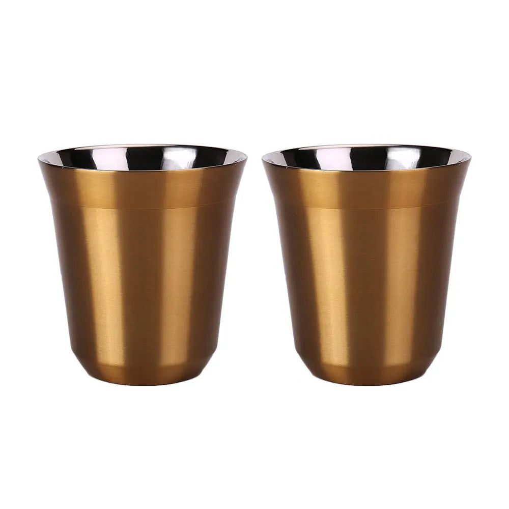 Tasses à espresso 80 ML/160 ML en acier inoxydable 304, tasses à café isothermes à double paroi, lavables au lave-vaisselle, tasses de petite capacité