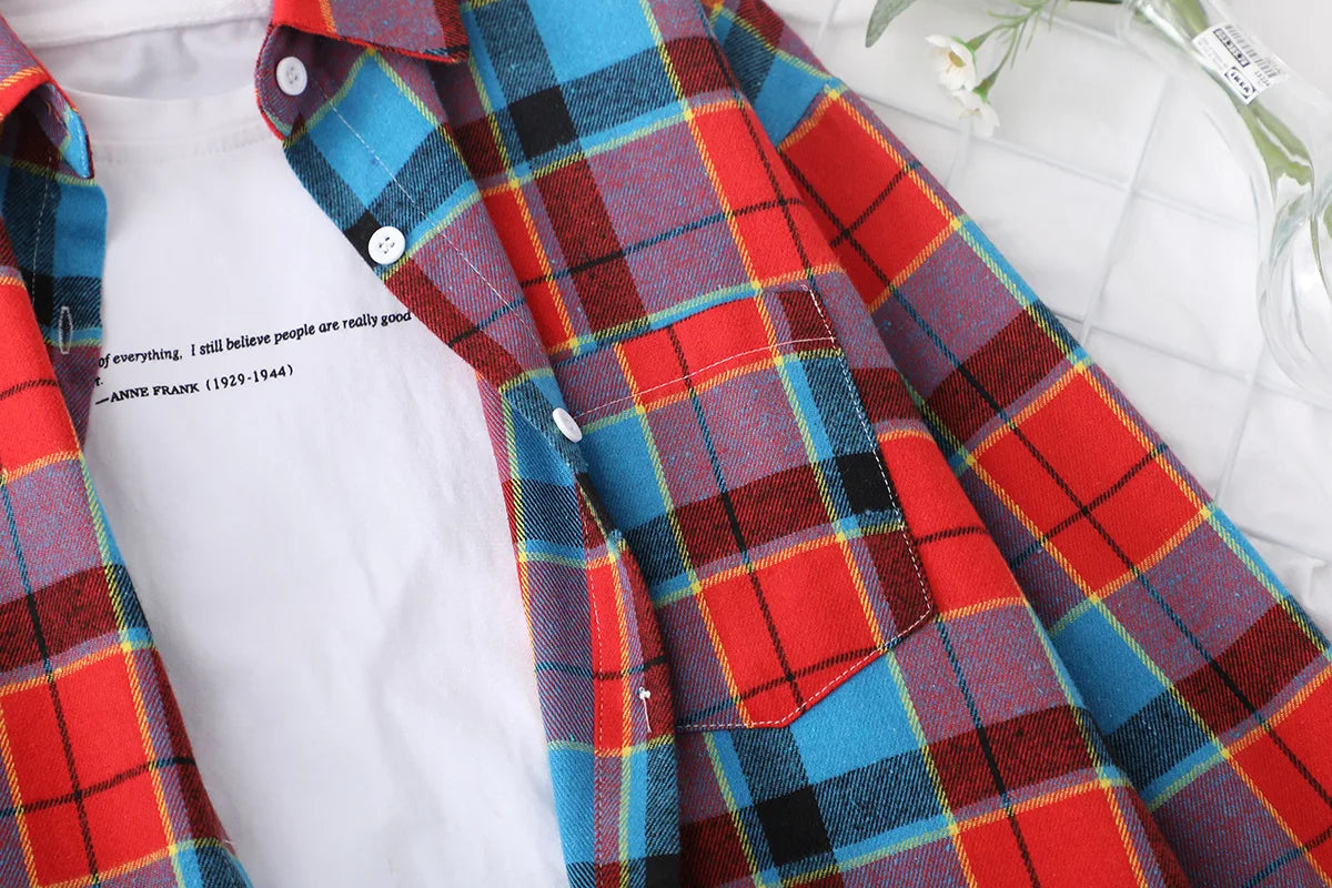 Women's Plaid Shirt 2025 New Ladies Loose Casual Blouse and Tops Fresh College Style Female Long Sleeve Shirts Women Clothes