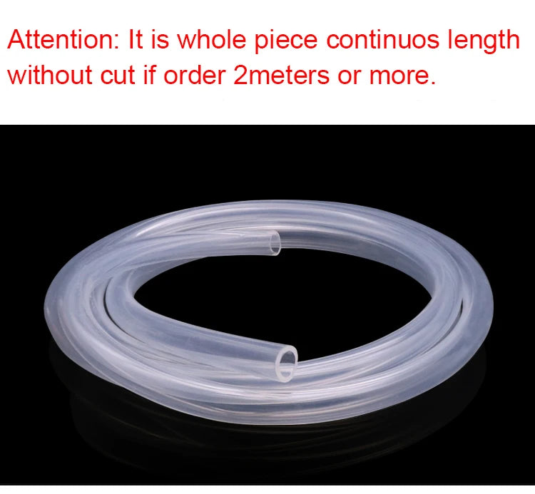 1/5 Meters Food Grade Clear Transparent Silicone Rubber Hose ID 0.51 2 3 4 5 6 7 8 9 10 12mm O.D Flexible Nontoxic Silicone Tube