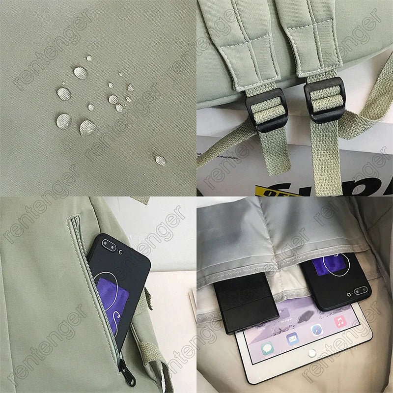 Mehrere Taschen Rucksack Herren Segeltuch Schnalle Designer Tasche Teenager Laptop Rucksäcke Studenten College Schultaschen Für Frauen
