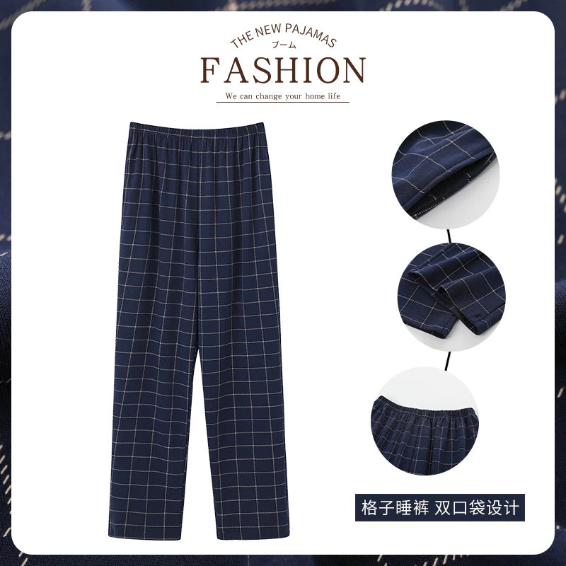 Nouveau style Vente chaude Coton carreaux Pyjama Pantalon pour Adultes Ameublement Coton Pantalon Coton Pyjama Homme Bas de sommeil Vêtements d'intérieur