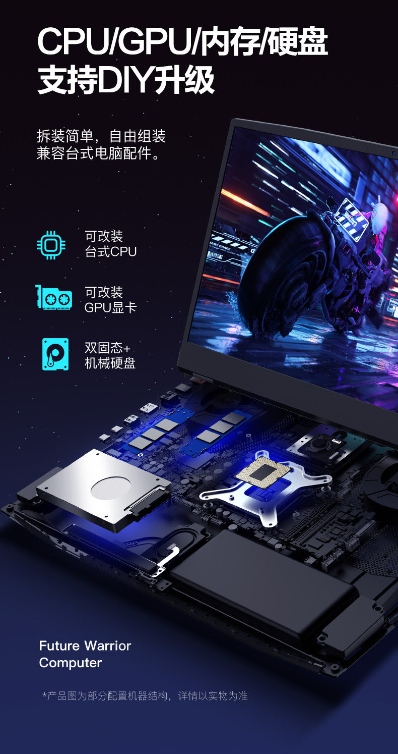 Ordinateur portable de jeu FHD IPS de 17,3 pouces Intel i7-10750H Max GTX1650 Windows 10 PRO 32 Go 1 To SSD Notebook Gamer PC