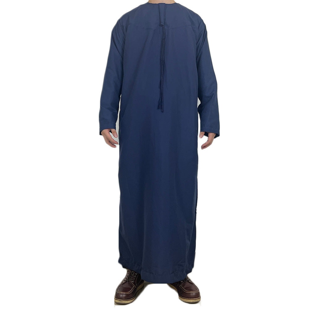 Nouvelle robe longue à manches longues pour hommes musulmans Abaya Daffah Jubba Thobe Pakistan Arabie Saoudite Caftan Islamique Vêtement de prière Afghane