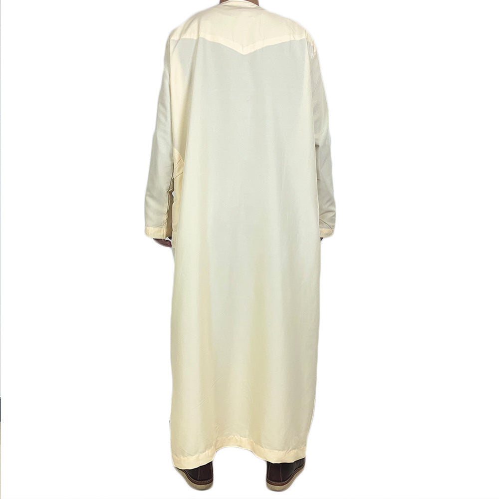 Nouvelle robe longue à manches longues pour hommes musulmans Abaya Daffah Jubba Thobe Pakistan Arabie Saoudite Caftan Islamique Vêtement de prière Afghane