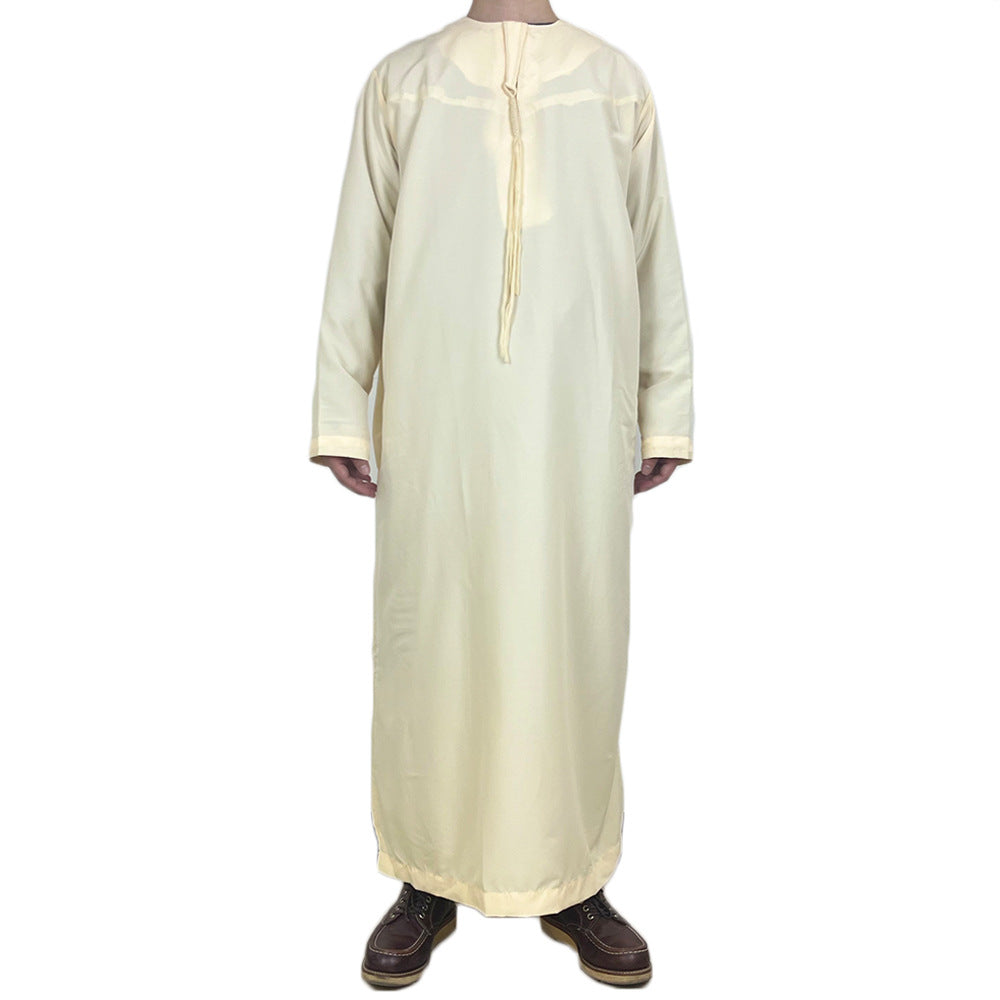 Nouvelle robe longue à manches longues pour hommes musulmans Abaya Daffah Jubba Thobe Pakistan Arabie Saoudite Caftan Islamique Vêtement de prière Afghane