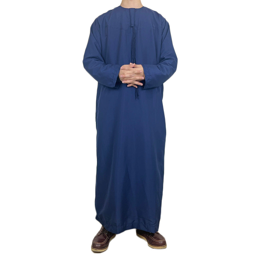 Nouvelle robe longue à manches longues pour hommes musulmans Abaya Daffah Jubba Thobe Pakistan Arabie Saoudite Caftan Islamique Vêtement de prière Afghane