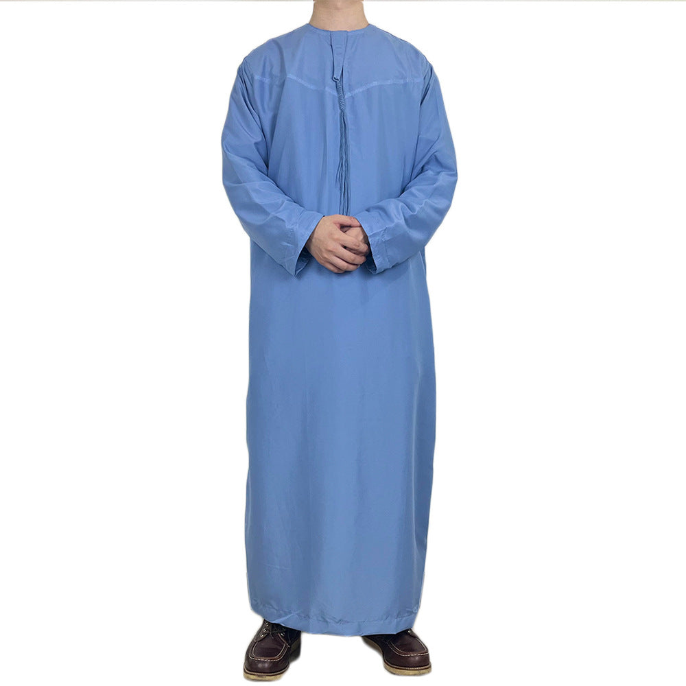 Nouvelle robe longue à manches longues pour hommes musulmans Abaya Daffah Jubba Thobe Pakistan Arabie Saoudite Caftan Islamique Vêtement de prière Afghane