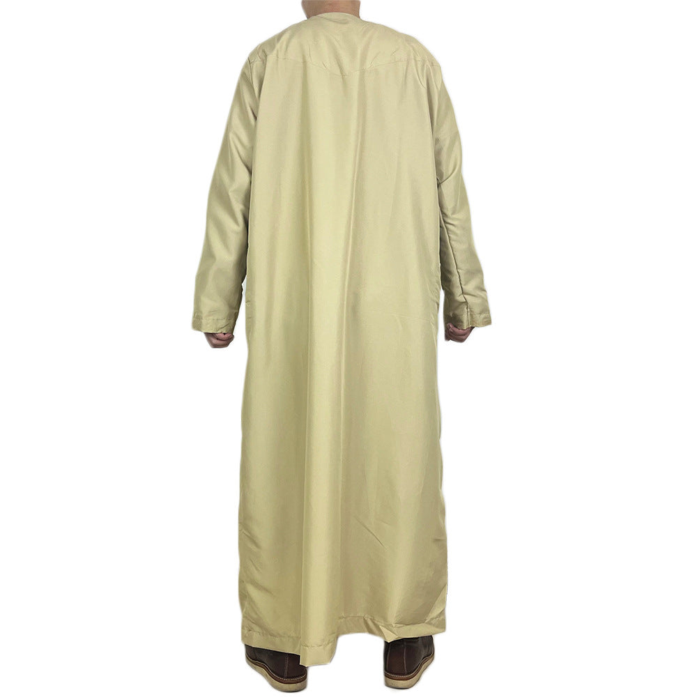 Nouvelle robe longue à manches longues pour hommes musulmans Abaya Daffah Jubba Thobe Pakistan Arabie Saoudite Caftan Islamique Vêtement de prière Afghane