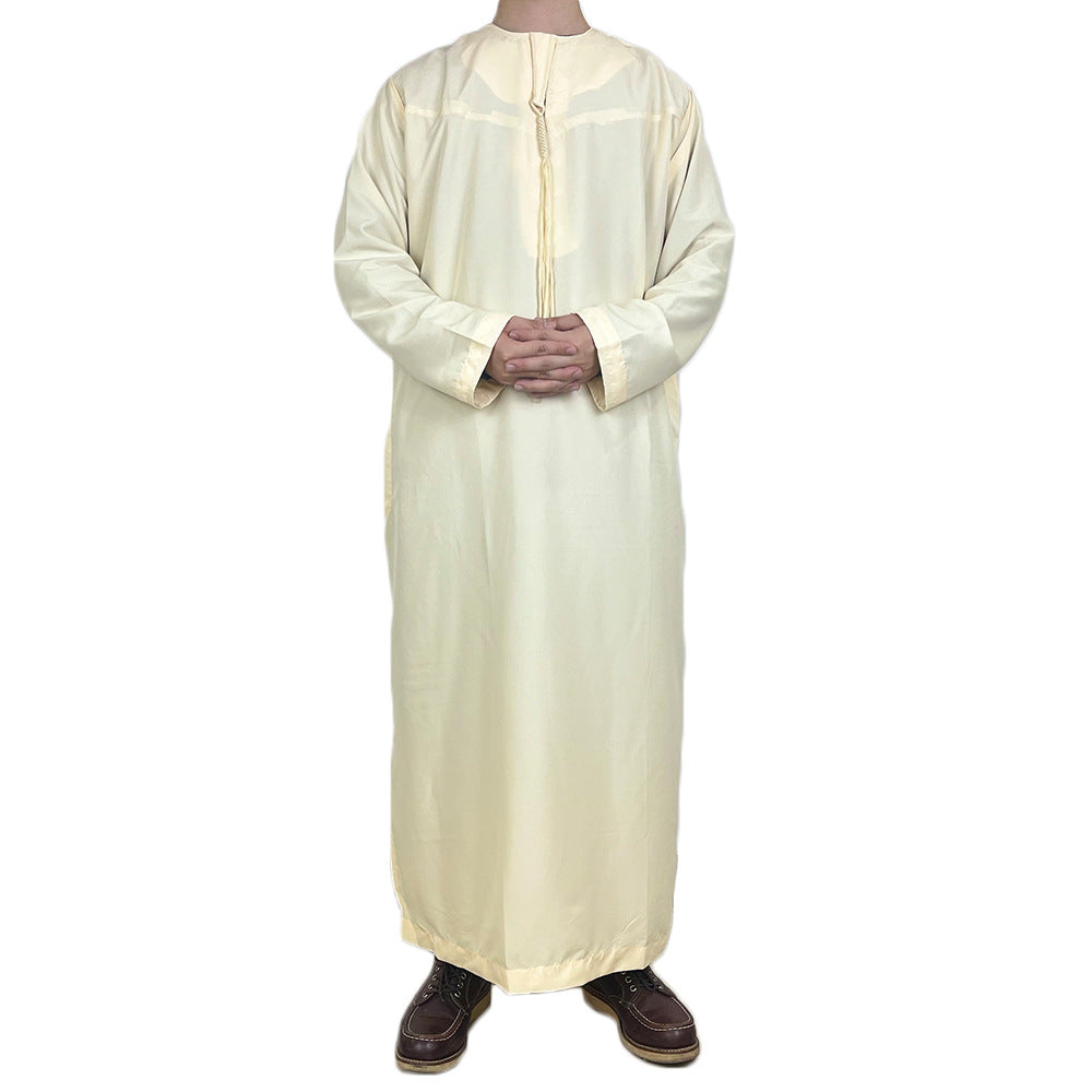 Nouvelle robe longue à manches longues pour hommes musulmans Abaya Daffah Jubba Thobe Pakistan Arabie Saoudite Caftan Islamique Vêtement de prière Afghane