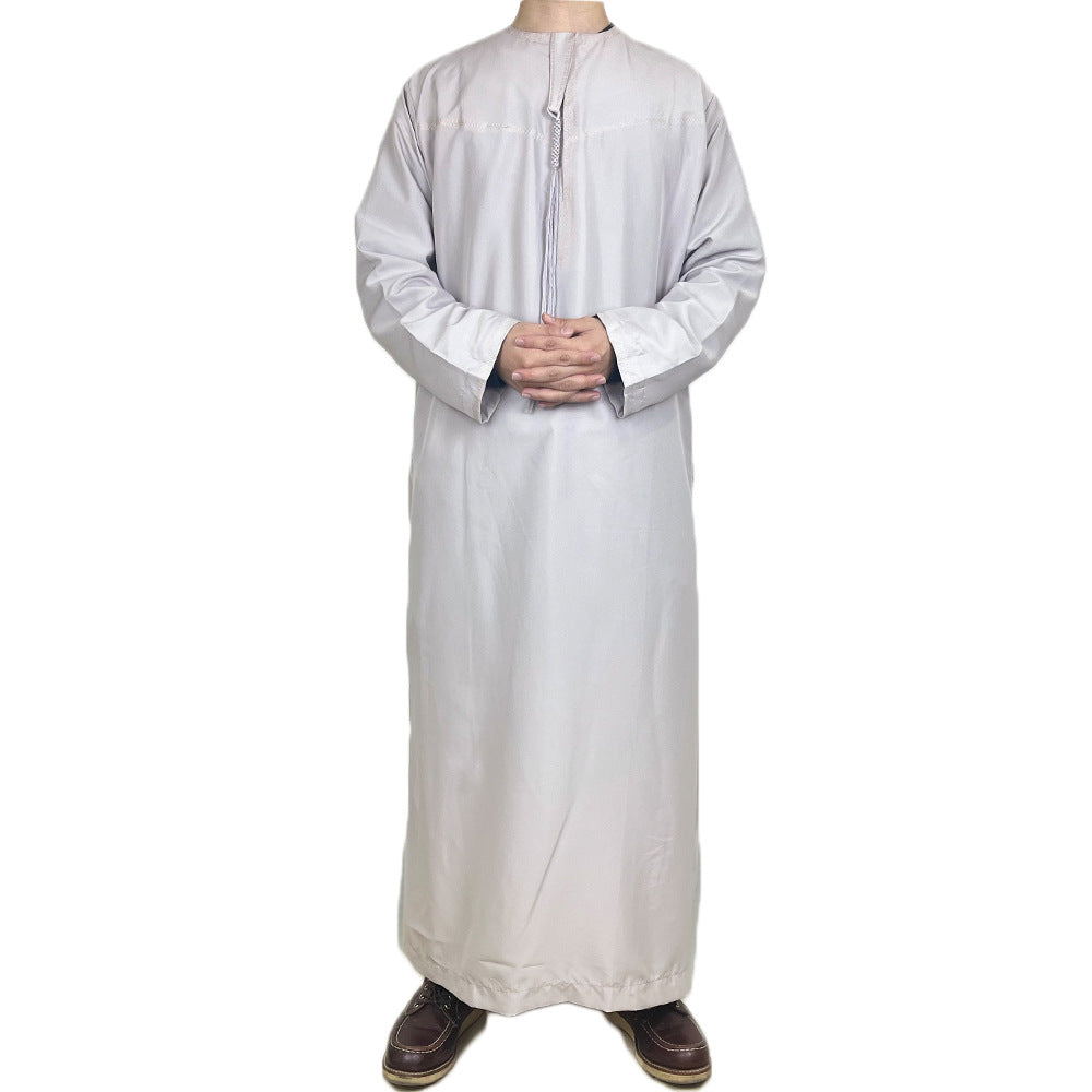 Nouvelle robe longue à manches longues pour hommes musulmans Abaya Daffah Jubba Thobe Pakistan Arabie Saoudite Caftan Islamique Vêtement de prière Afghane