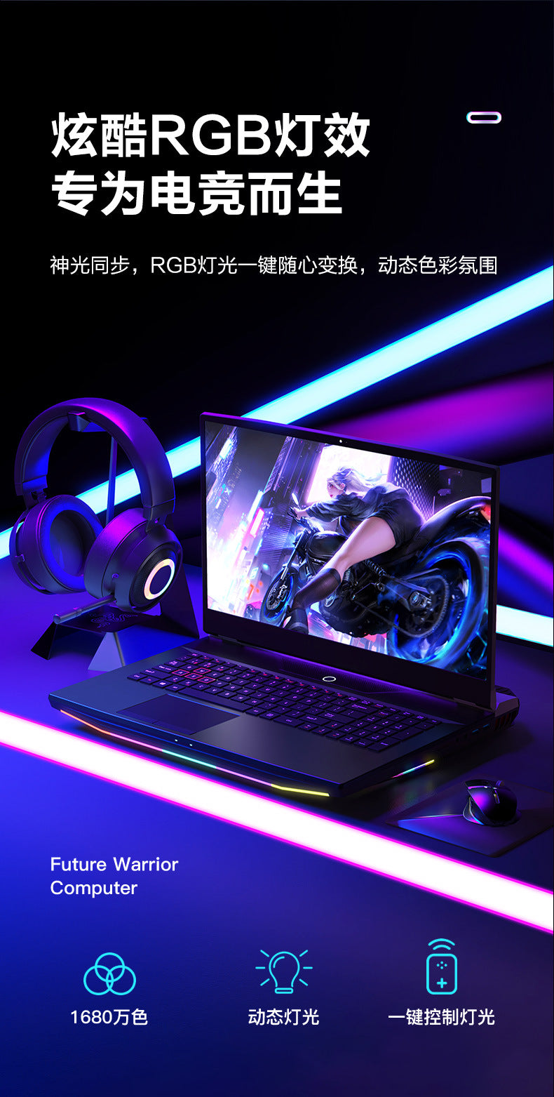 Ordinateur portable de jeu FHD IPS de 17,3 pouces Intel i7-10750H Max GTX1650 Windows 10 PRO 32 Go 1 To SSD Notebook Gamer PC