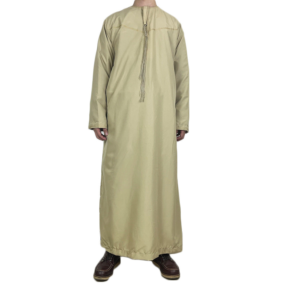 Nouvelle robe longue à manches longues pour hommes musulmans Abaya Daffah Jubba Thobe Pakistan Arabie Saoudite Caftan Islamique Vêtement de prière Afghane