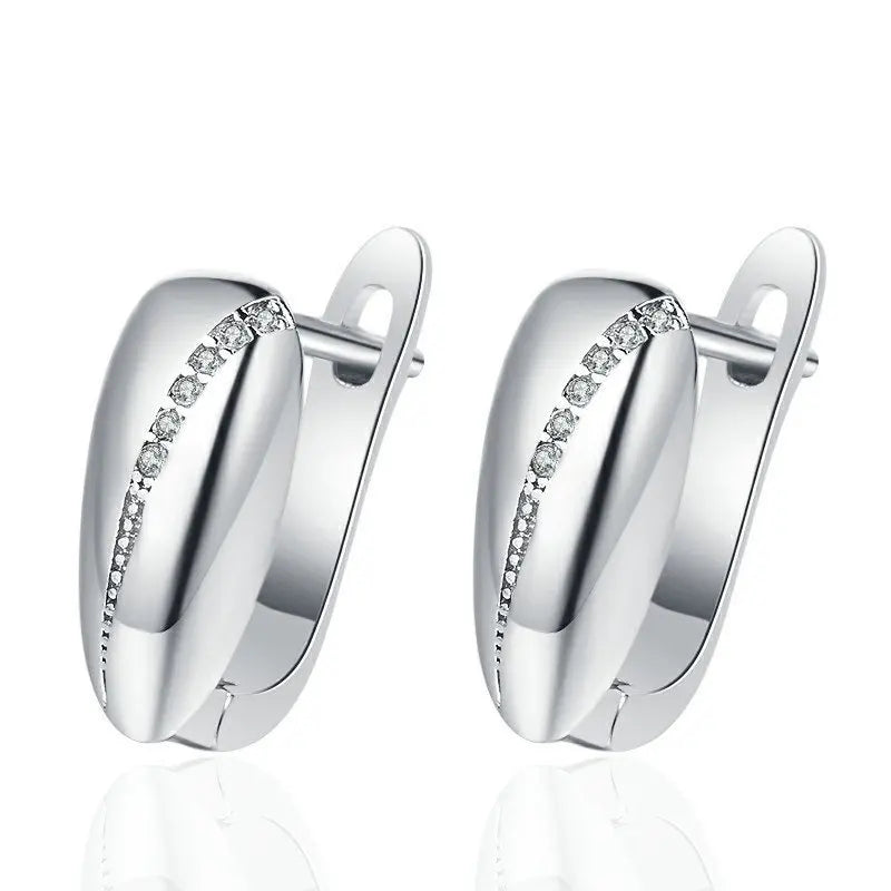 Ohrringe aus 925er Sterlingsilber, Schmuck, hochwertige Retro-Ohrringe mit einfachem Muster, lila-weiße Zirkon-Ohrringe, Bestseller