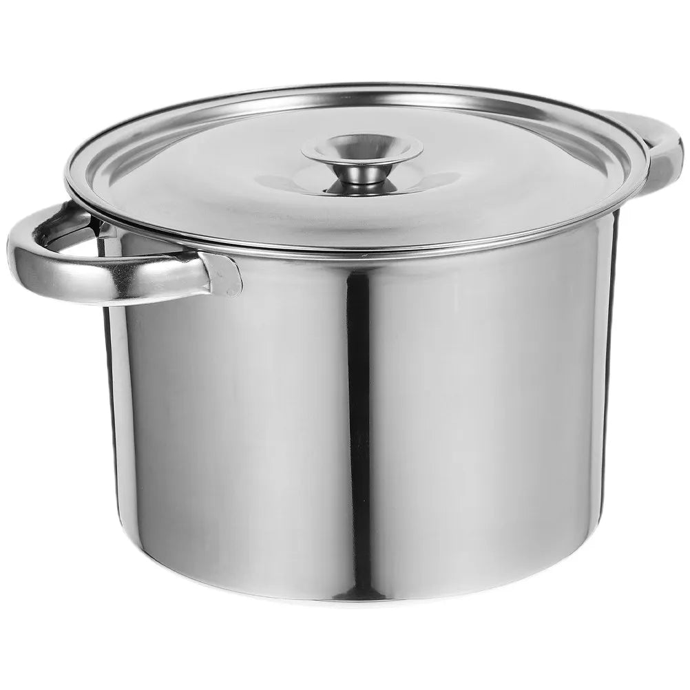 18 cm Edelstahl-Suppentopf, zwei Griffe, dicht schließender Deckel, runder Kochtopf für die Zubereitung von Suppen, Brühen, Brei, Chili und Eintöpfen