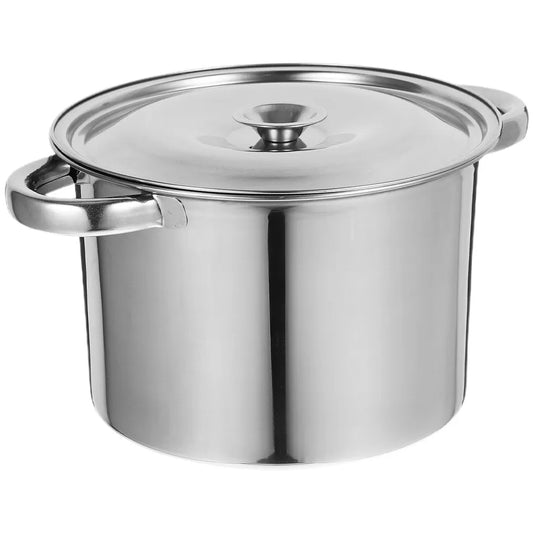 18 Cm Stainless Steel Stock Pot Dual Handle Tight Fitting Lid Round Soup Pot for Home Cooking Soups Broths Porridge Chili Stews