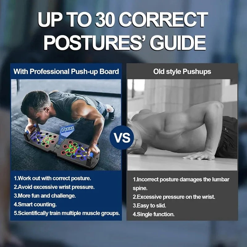 NW Smart Automatic Count Push Up Board Foldable Multi Push up Stand with Body Sensor Counter Core Strength Muscle Stable Home