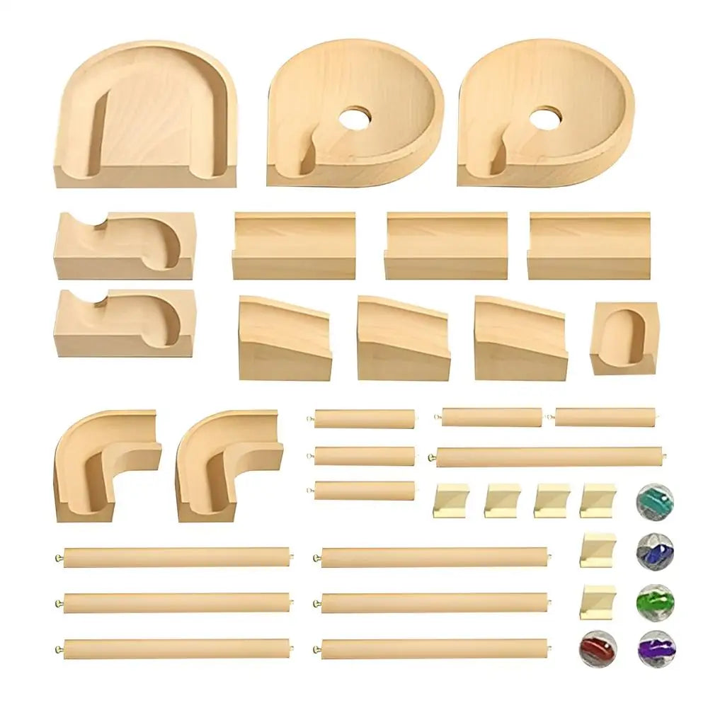 Holzmurmel-Labyrinth Rennbahn Spiel STEM Lernspielzeug für Kinder Lern-Puzzle-Brettspiel für Jungen Mädchen Geburtstagsgeschenke