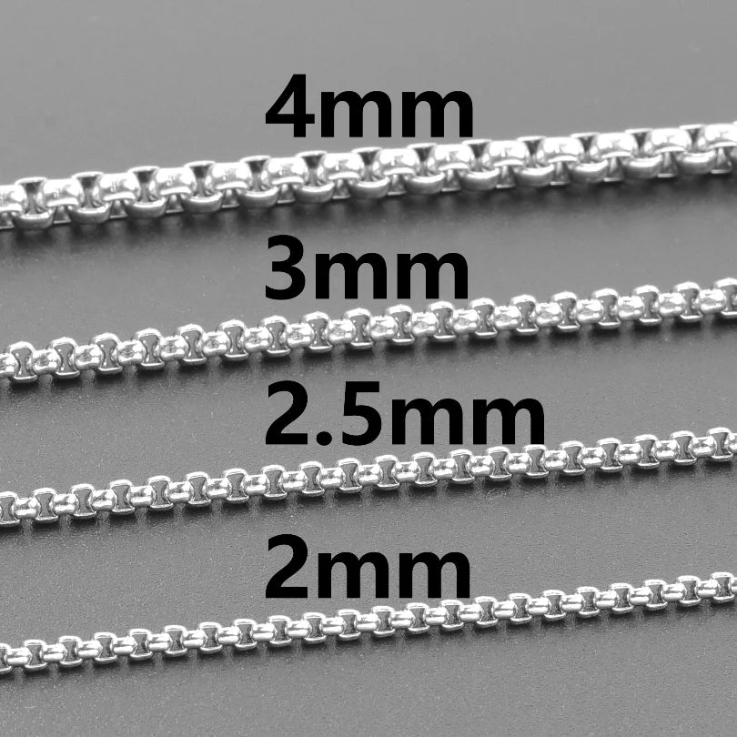 45/50/60/70/80/90cm lange Kette einfacher Schmuck um den Hals Dekoration Edelstahl-Box-Halsketten für Damen Herren DIY Anhängerzubehör