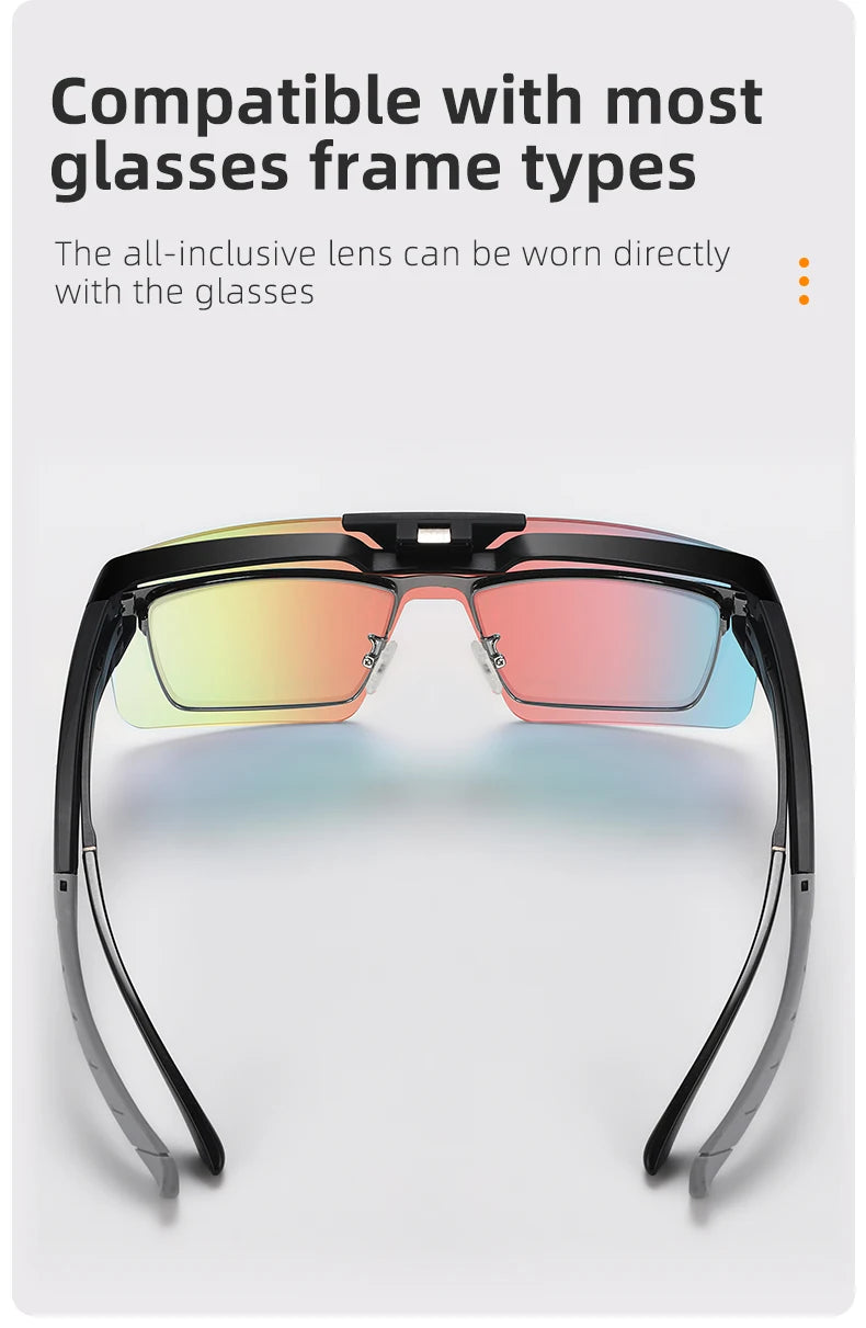 WEST BIKING Lunettes de cyclisme photochromiques Verres relevables Lunettes polarisées à clipser Pare-soleil VTT Vélo de route Lunettes de conduite de nuit