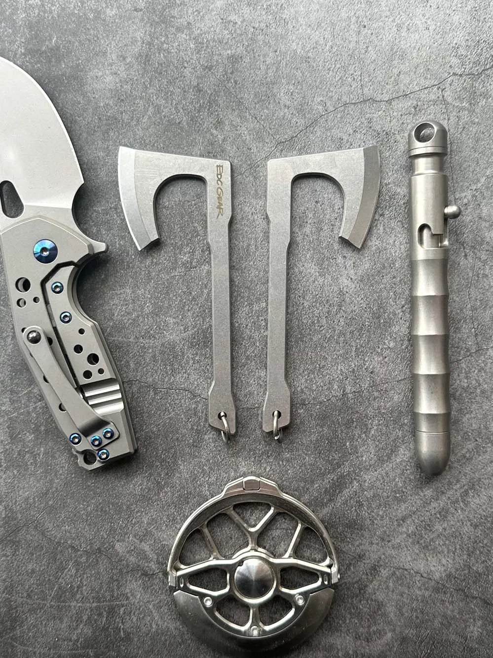 9Cr18Mov Steel Axe blade Kinfe Pendant Outdoor Decorations Necklace Bracelet Camping Gear EDC Tools K-sheath Bead Chai