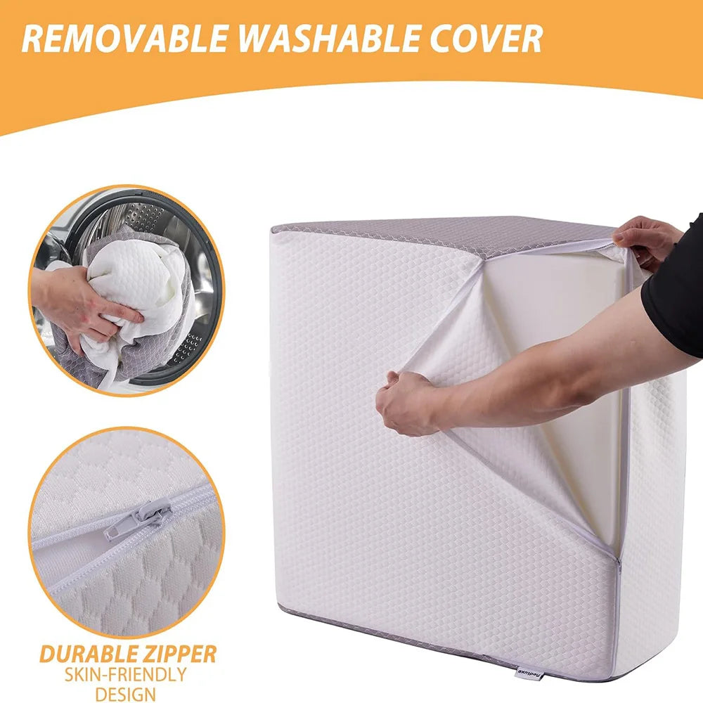 Oreiller de Jambe, Oreiller pour Relever les Jambes de 20 cm, Repos, Sommeil, Cale de Jambe pour Dormir sur le Côté, Oreiller Cale Jambe en Mousse à Mémoire de Forme