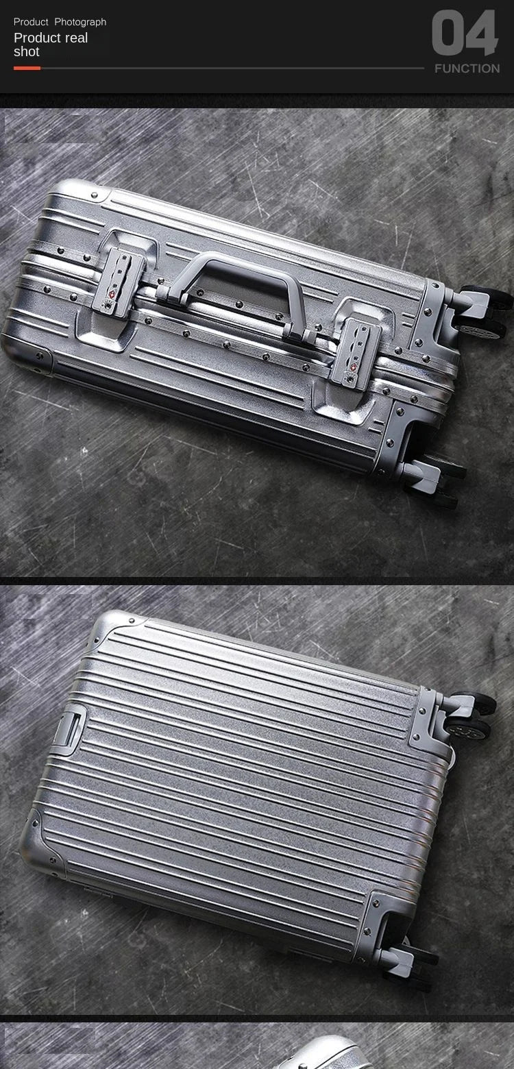 Bagage de voyage Spinner 20/24/26/29, valise de marque en alliage aluminium-magnésium de haute qualité