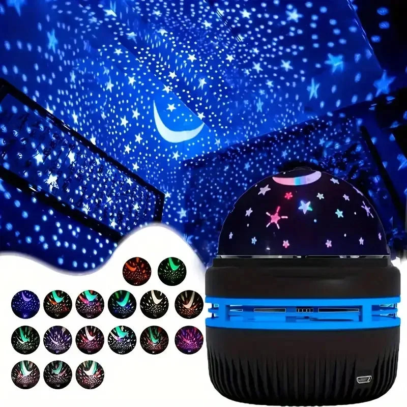 Lampes de Nuit LED Ciel Étoilé Projecteur USB Lampe Boule Magique Lune Étoile Lumières de Noël Décorations d'Ambière pour Chambre à Coucher