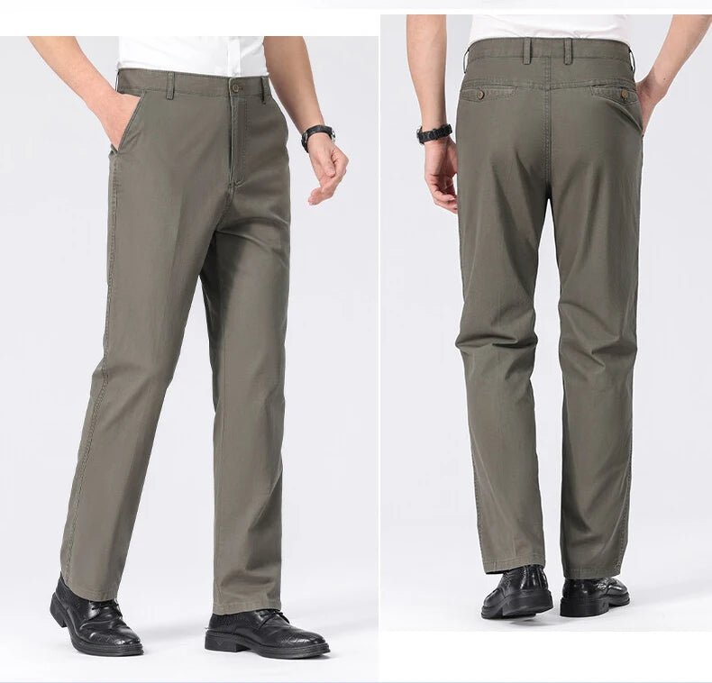 Pantalon Chino Homme Décontracté habillé, Pantalon de Travail Printemps Été Automne, Léger et Confortable avec Poches