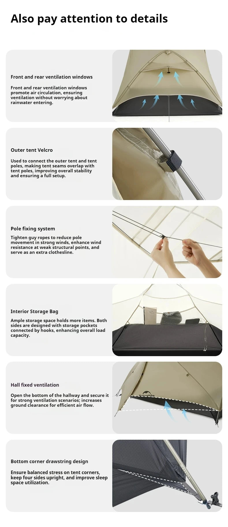Naturehike Mongar UL BASE PRO 123 People Tent Trekking Backpacking Shelter Tent 20D Nylon Waterproof Ultralight Outdoor Camping
