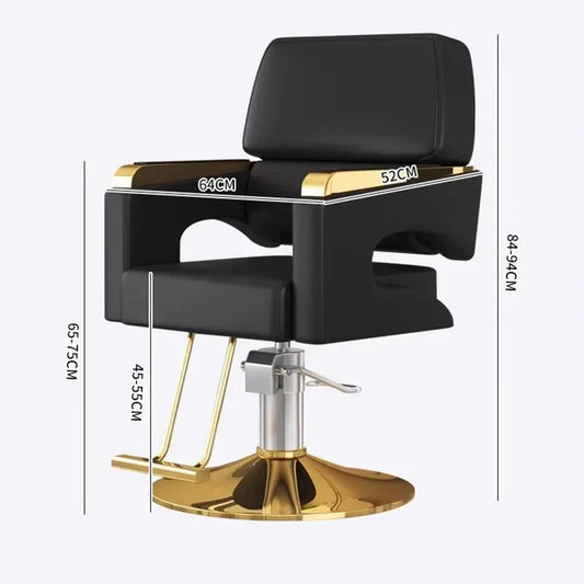 Lifter Luxury Salon Chair Metal Protector Backrest Swivel Barber Chair Nordic Comfy Cadeira De Cabeleireiro Salon Furniture