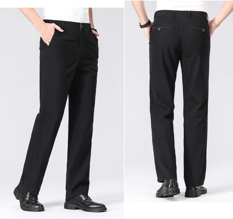Pantalon Chino Homme Décontracté habillé, Pantalon de Travail Printemps Été Automne, Léger et Confortable avec Poches