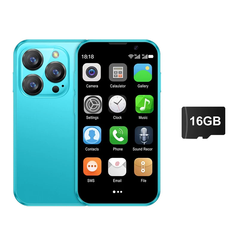 Mini Smartphone SERVO 16SE 16 Go ROM Android 9.0 Wifi Double SIM Veille Play Store 3G WCDMA Petit Téléphone Portable Intelligent 3.0" Nouvelle Version