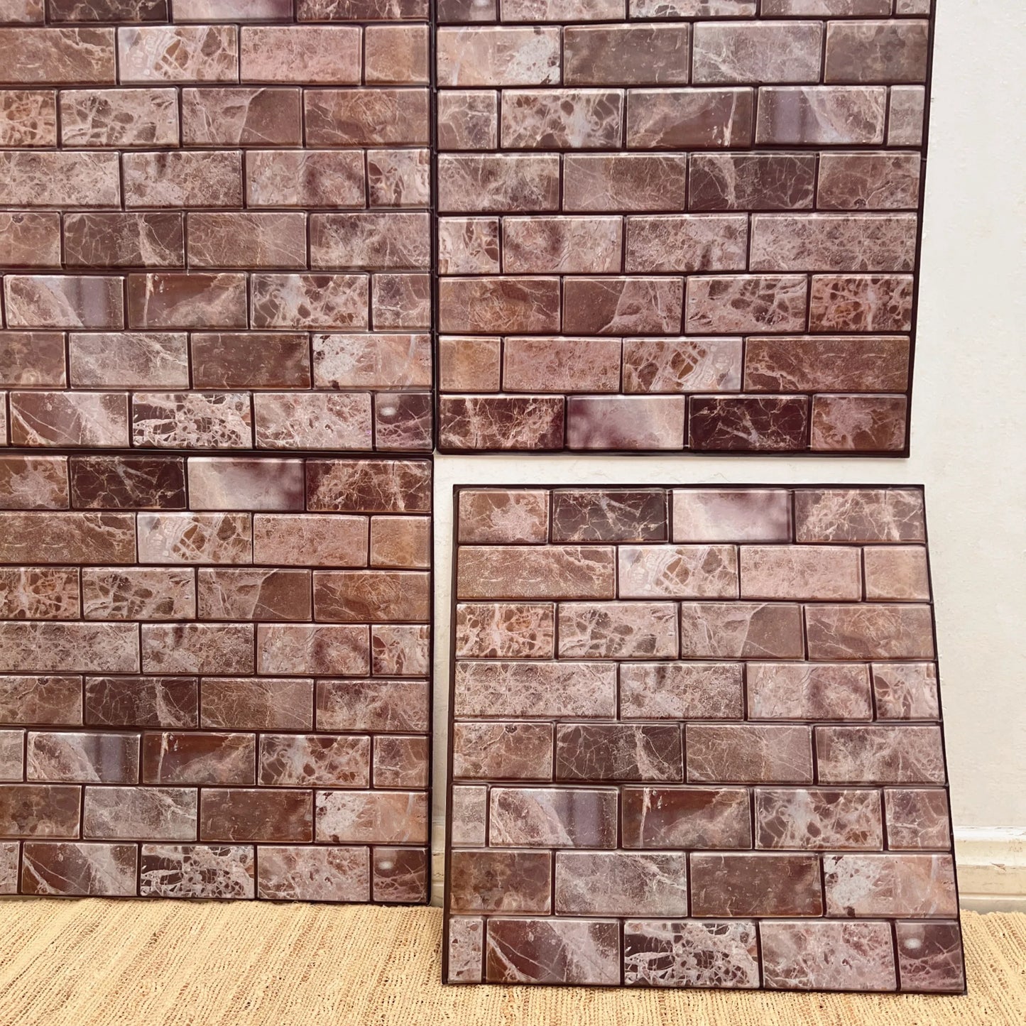 10/20Pcs Peel and Stick Tile Backsplash Thicker Design Marble Tiles 12"X12" Stick on Backsplash Self Adhesive Tiles for Any Room