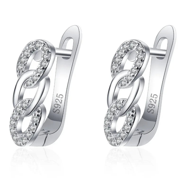 Ohrringe aus 925er Sterlingsilber, Schmuck, hochwertige Retro-Ohrringe mit einfachem Muster, lila-weiße Zirkon-Ohrringe, Bestseller