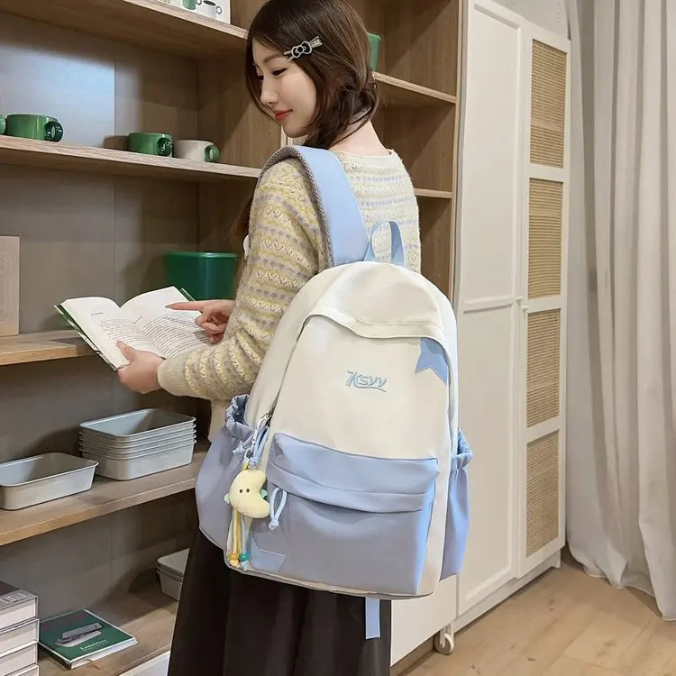 Nouveau Sac à Dos de Collège Imperméable pour Femme, Grande Capacité, Sacs d'École Tendance pour Ordinateur Portable, Joli Sac de Voyage pour Fille, Cool