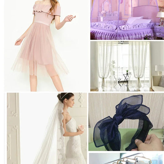 Encrypted Soft Mesh Tulle Fabric For Sewing Wedding Decorations Curtains Mosquito Nets Wedding Dress DIY Sewing Fabrics1m/5m/10m