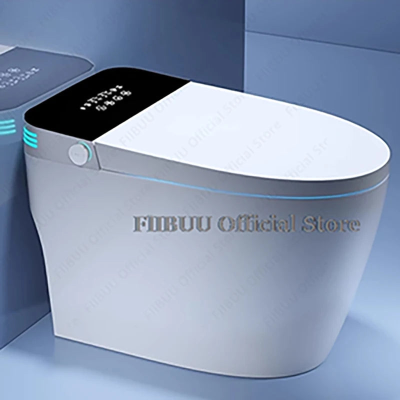 Luxuriöses Smart-WC mit integriertem Wassertank, beheiztem Sitz, verlängerter Toilettenschüssel, Verdunklungs-Spülung, Nachtlicht und integriertem Bidet-Sitz