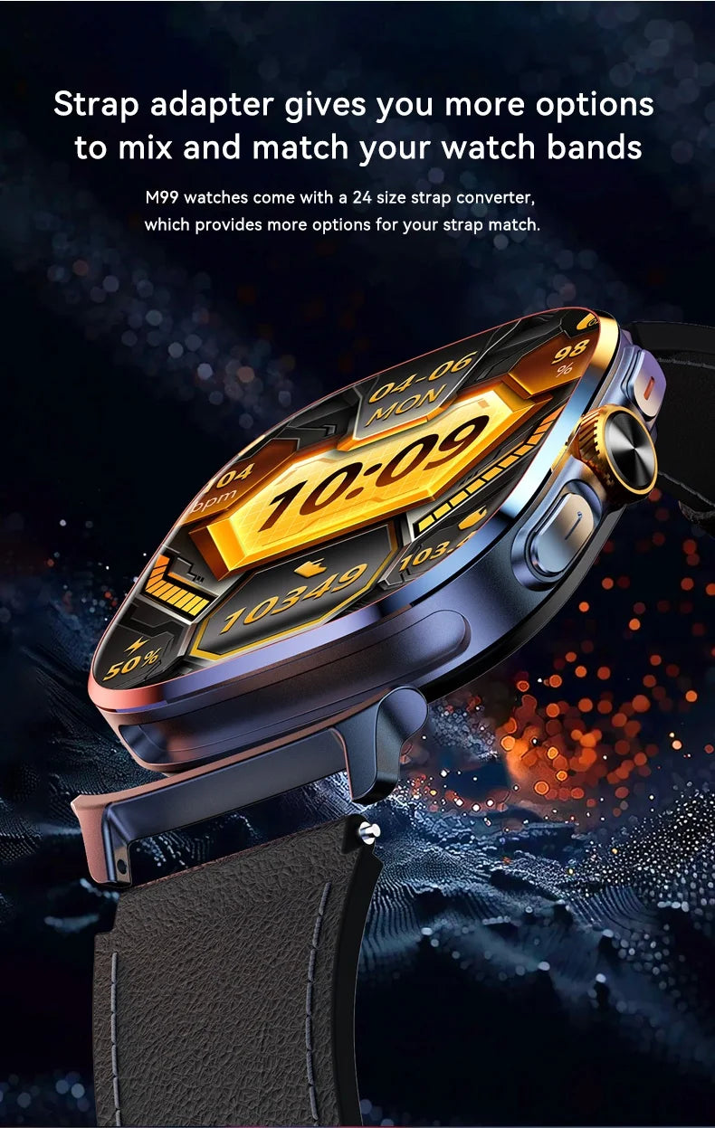 Nouvelle montre connectée M99 5G version cellulaire, écran Amoled 2,4 pouces plus grand, Android 10, avec caméra rotative et emplacement pour carte SIM, Wi-Fi
